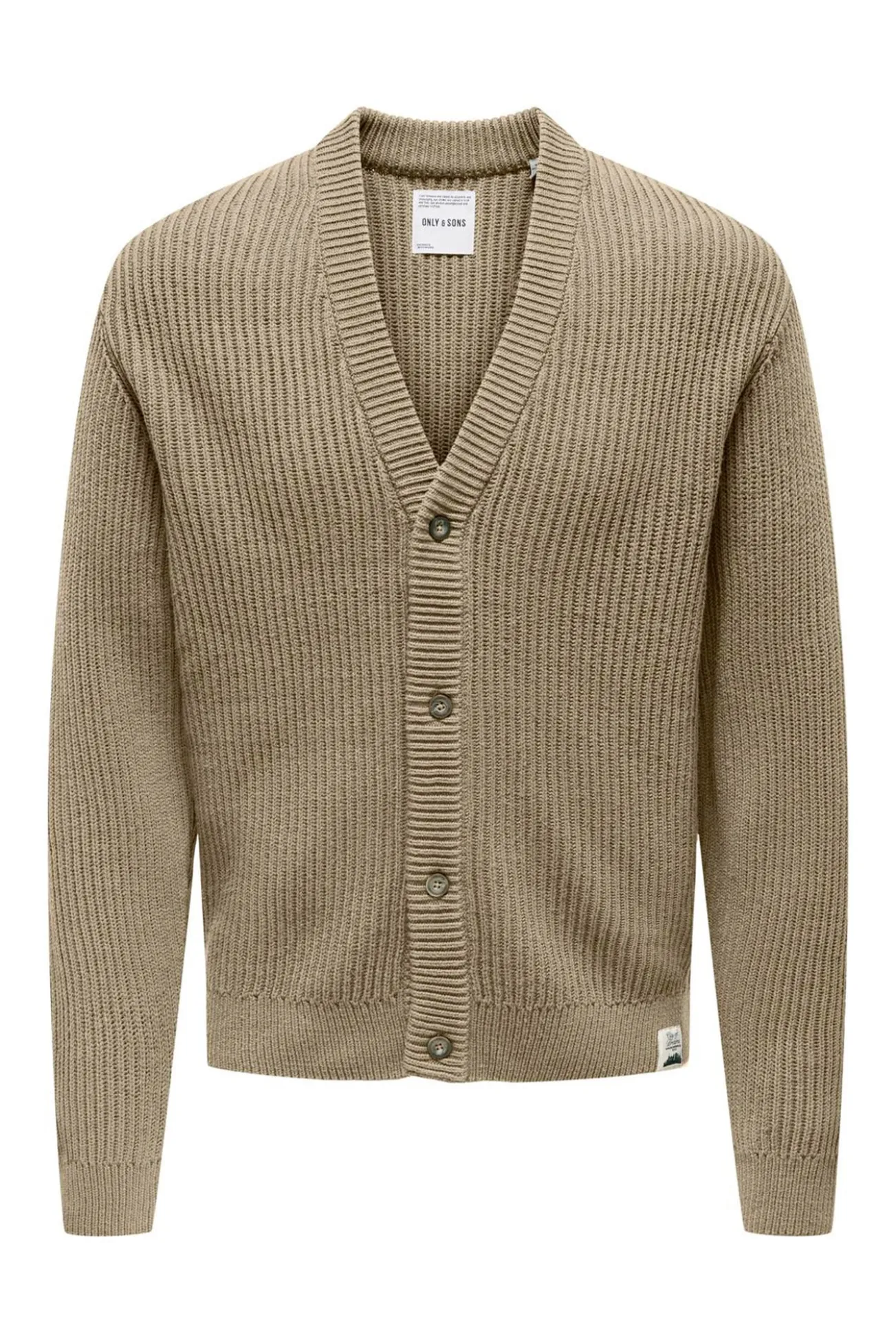 Cardigan de punto de hombre cuello V