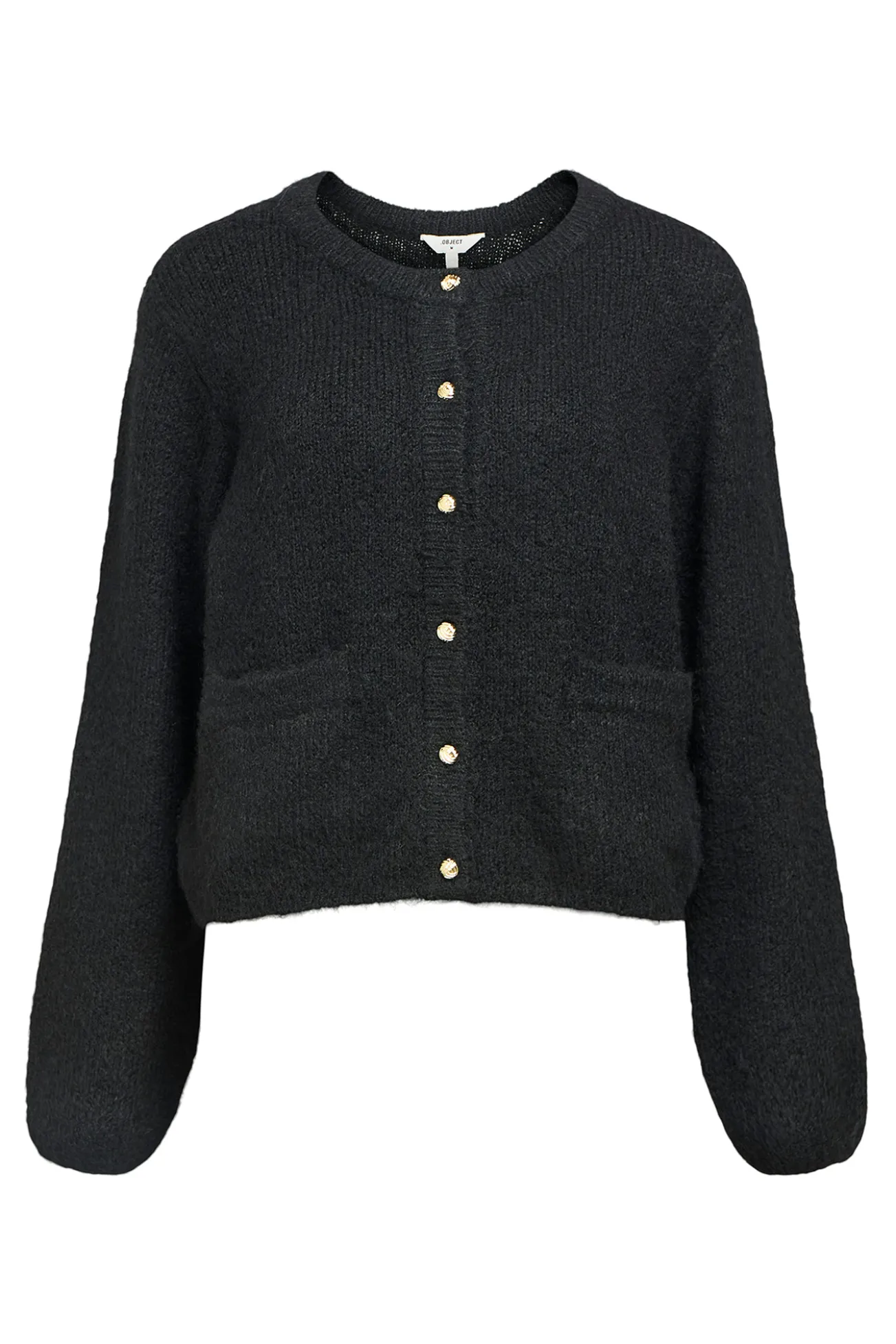 Cardigan lana cuello redondo