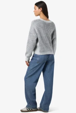 Cardigan punto rayas cuello pico