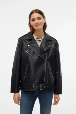Cazadora biker efecto piel