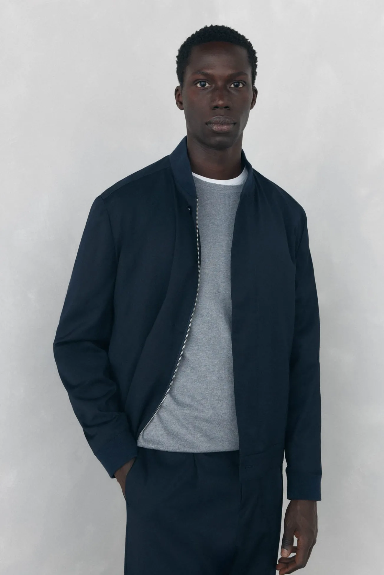 Cazadora bomber de lana