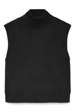 Chaleco de punto cuello alto