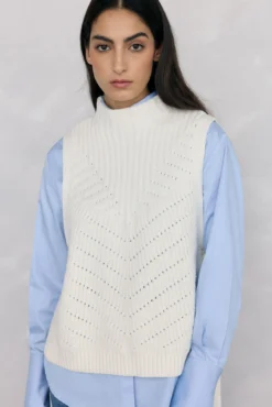 Chaleco de punto lazada
