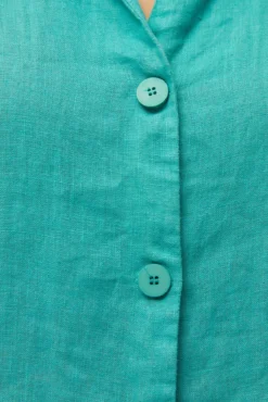 Chaleco lino cuello camisero