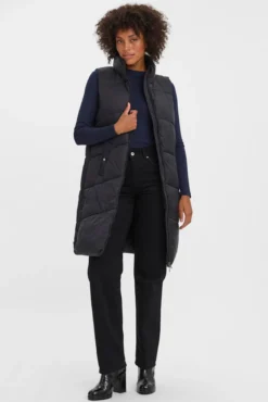 Chaleco midi acolchado de mujer