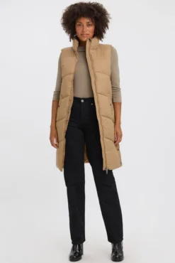 Chaleco midi acolchado de mujer