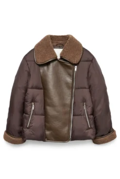 Chaqueta acolchada detalles borrego