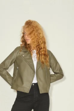 Chaqueta biker efecto piel