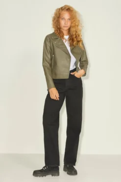 Chaqueta biker efecto piel