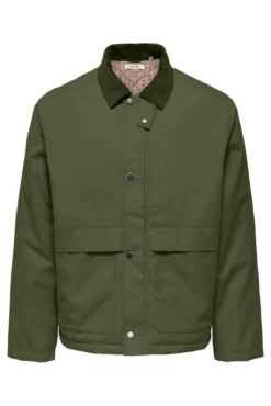 Chaqueta casual con cuello de pana