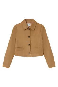 Chaqueta corta de ante sintético