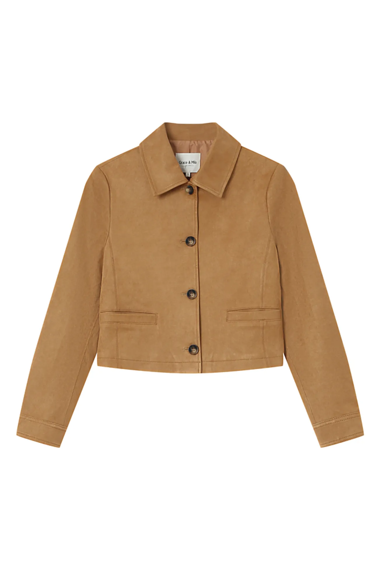 Chaqueta corta de ante sintético
