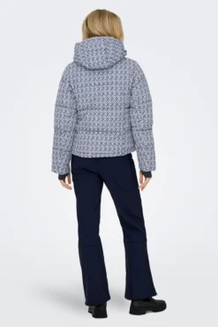 Chaqueta de esquí acolchada técnica estampada para mujer