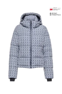 Chaqueta de esquí acolchada técnica estampada para mujer