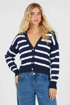 Chaqueta de punto a rayas
