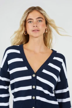 Chaqueta de punto a rayas
