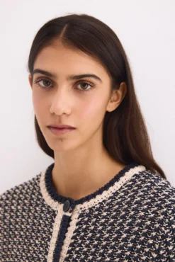 Chaqueta de punto con estructura fantasía multicolor