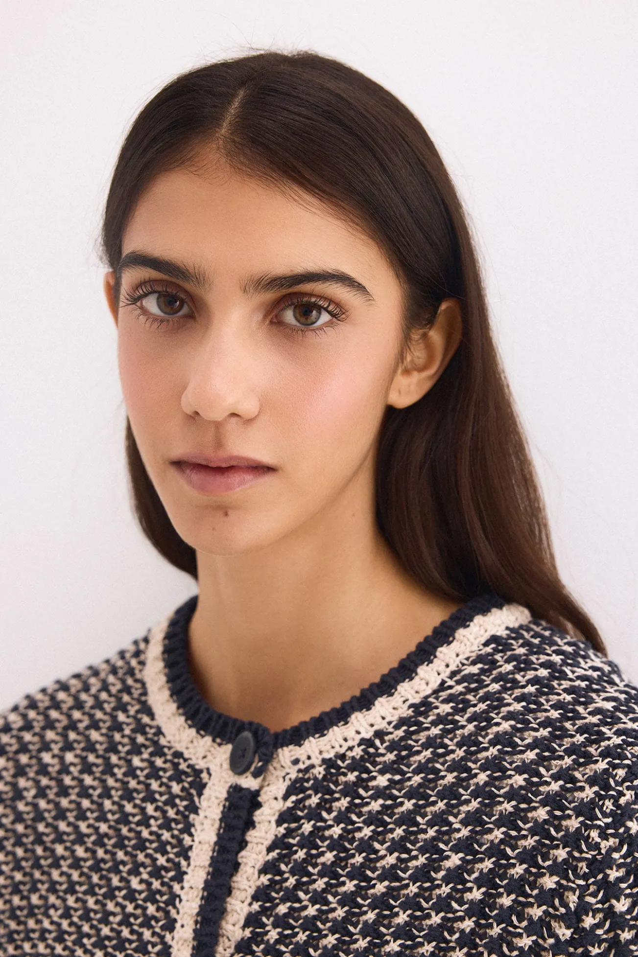Chaqueta de punto con estructura fantasía multicolor
