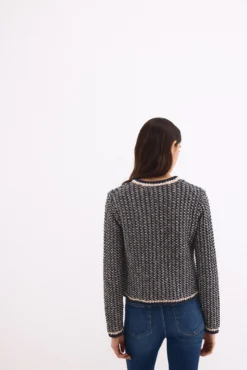 Chaqueta de punto con estructura fantasía multicolor