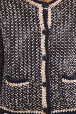 Chaqueta de punto con estructura fantasía multicolor