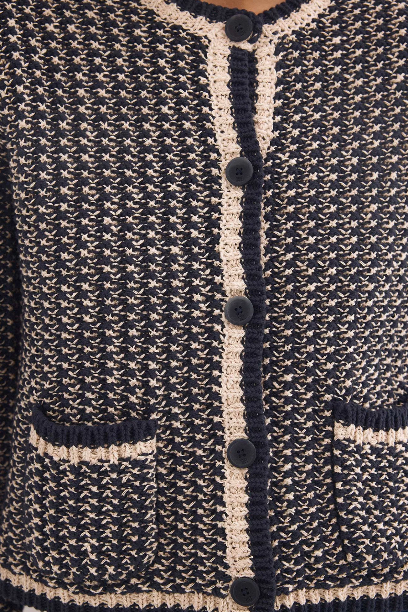 Chaqueta de punto con estructura fantasía multicolor