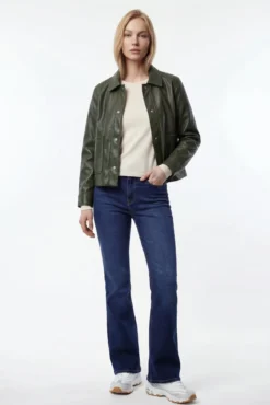 Chaqueta polipiel abotonada