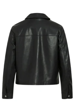 Chaqueta polipiel abotonada