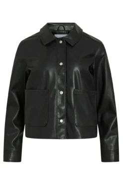 Chaqueta polipiel abotonada