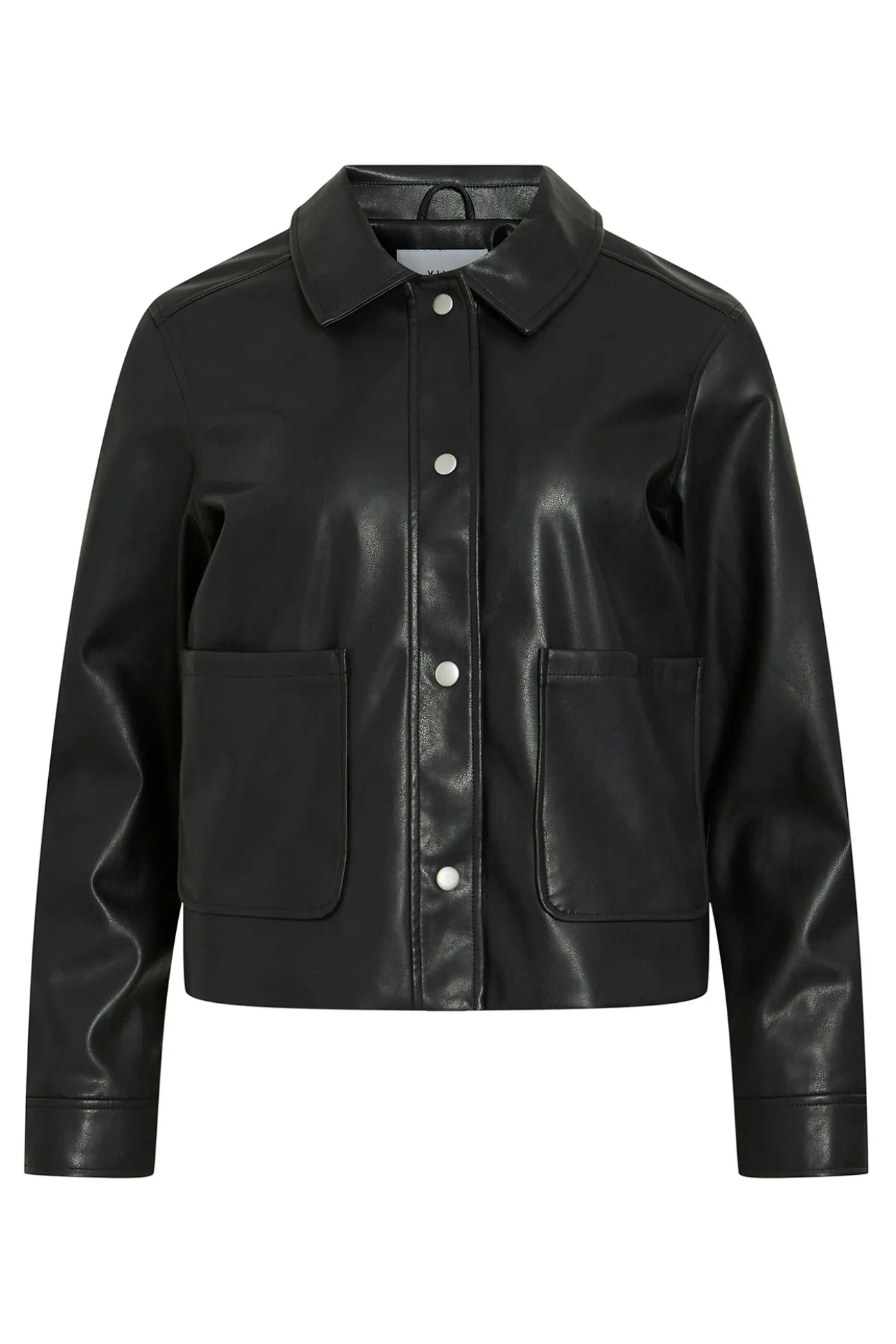 Chaqueta polipiel abotonada