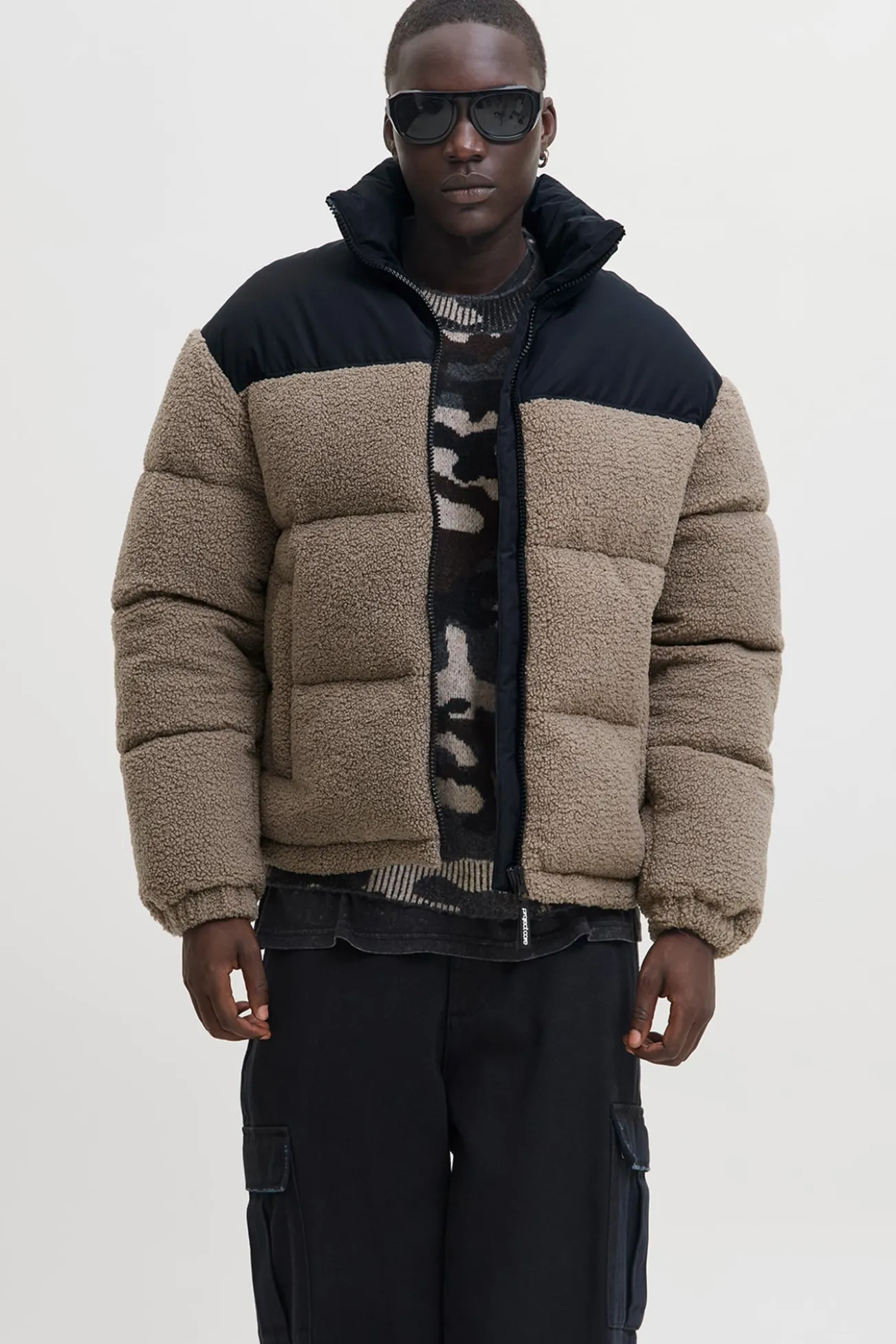 Chaqueta puffer teddy