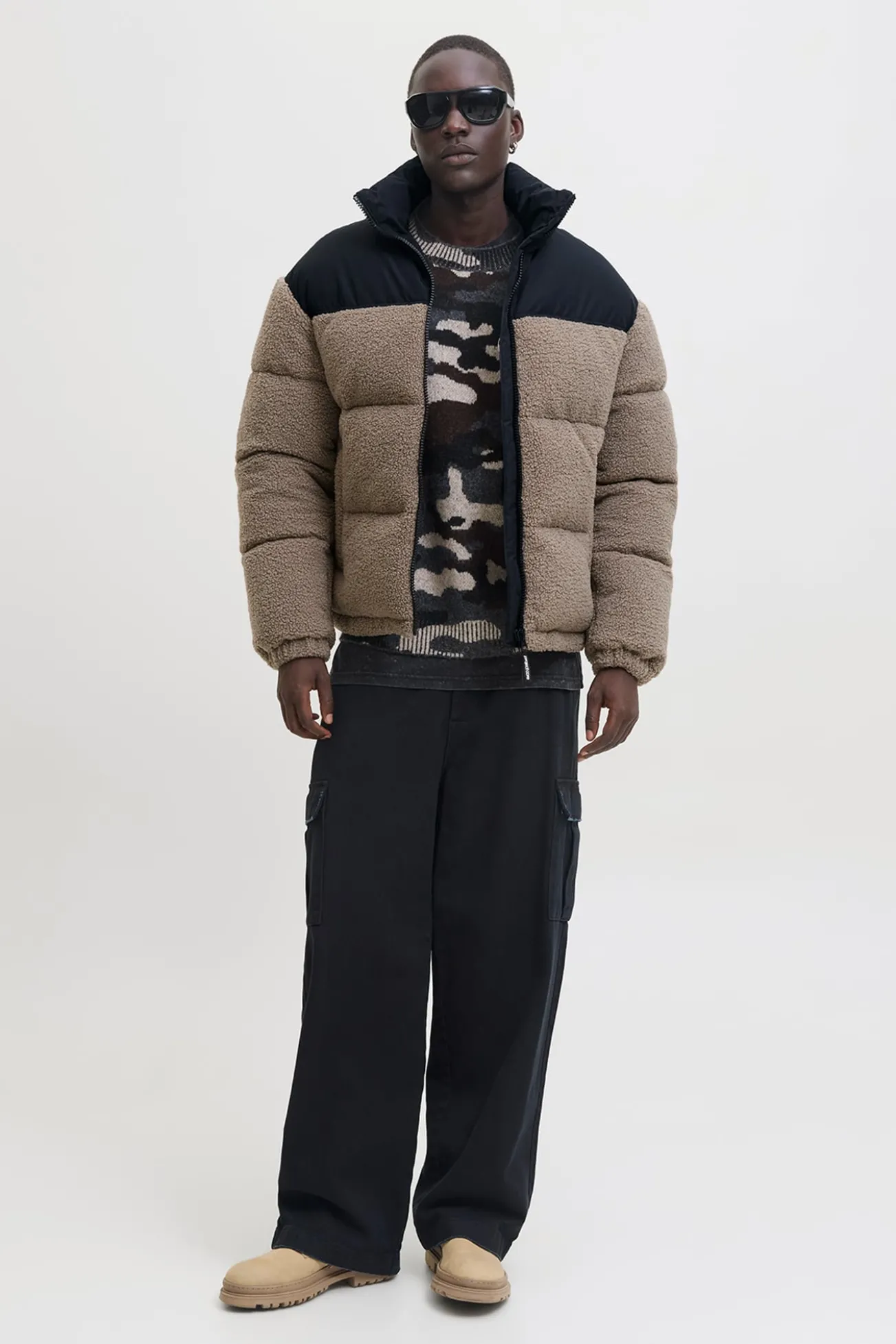 Chaqueta puffer teddy