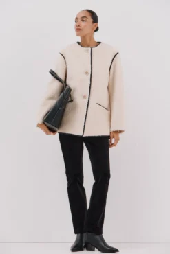 Chaquetón efecto doble faz vivos