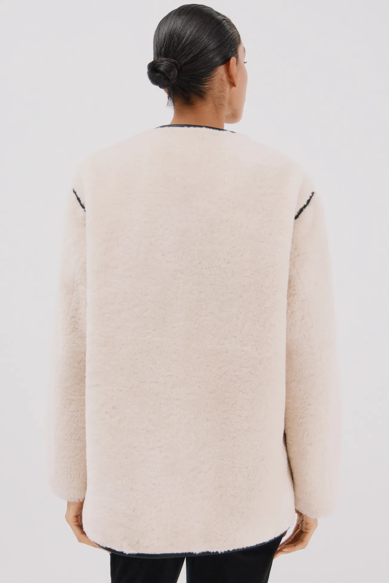 Chaquetón efecto doble faz vivos