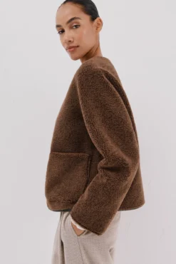 Chaquetón en efecto doble faz