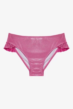 Conjunto de bikini rosa brillo volante