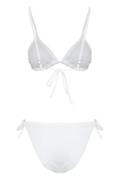 Conjunto de bikini triangular brocado