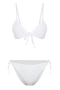 Conjunto de bikini triangular brocado