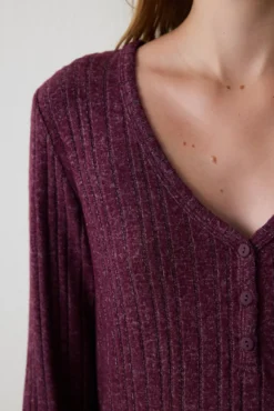 Conjunto de pantalón Cozy Time Maroon Ls