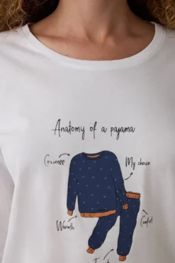 Conjunto de pijama de algodón de manga larga con cuello redondo Anatomy