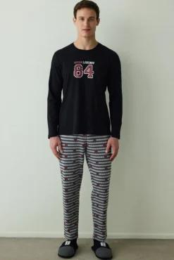 Conjunto de pijama de algodón para hombre