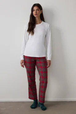 Conjunto de pijama largo pantalón cuadros