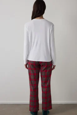 Conjunto de pijama largo pantalón cuadros