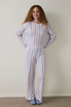 Conjunto de pijama térmico de manga larga con cuello redondo Moonlight