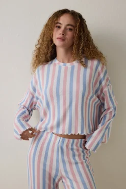 Conjunto de pijama térmico de manga larga con cuello redondo Moonlight