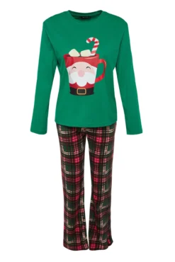 Conjunto pijama cuadros Navidad Papá Noél