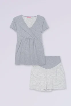 Conjunto pijama de rayas premamá