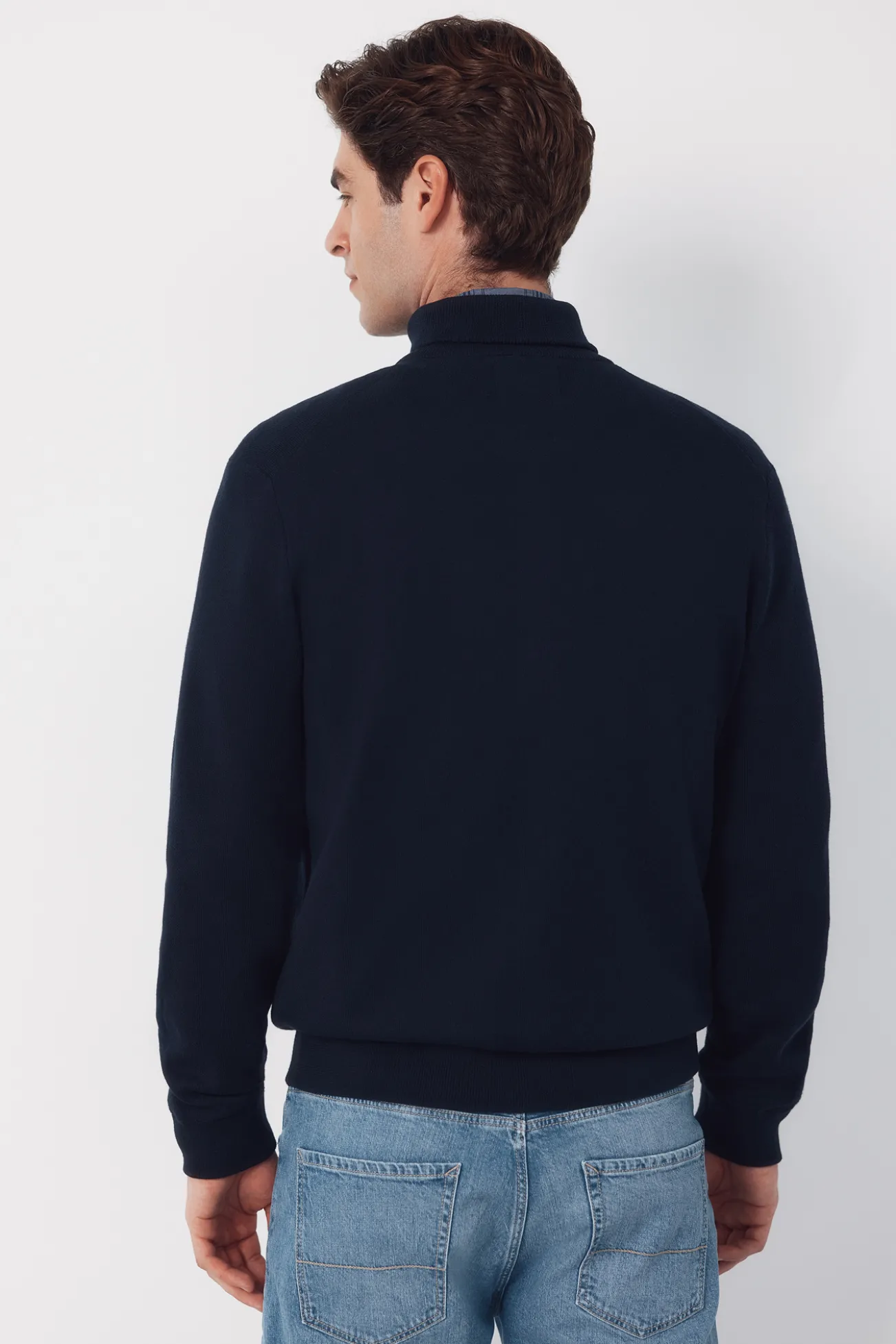 Cárdigan algodón cremallera cuello polo
