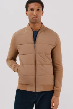 Cárdigan bomber tejido combinado