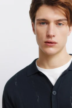 Cárdigan botones cuello polo