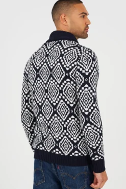Cárdigan jacquard cuello en V